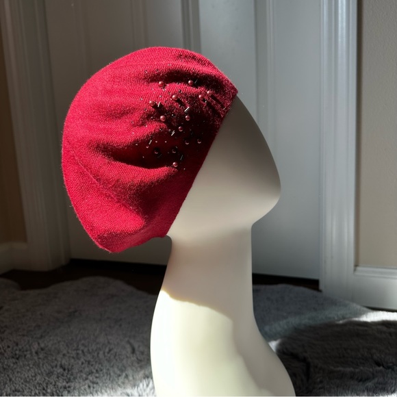 Intrend by Max Mara Beret with Beads Size: OS. Color: Cheery New Fall / Winter - Picture 8 of 14